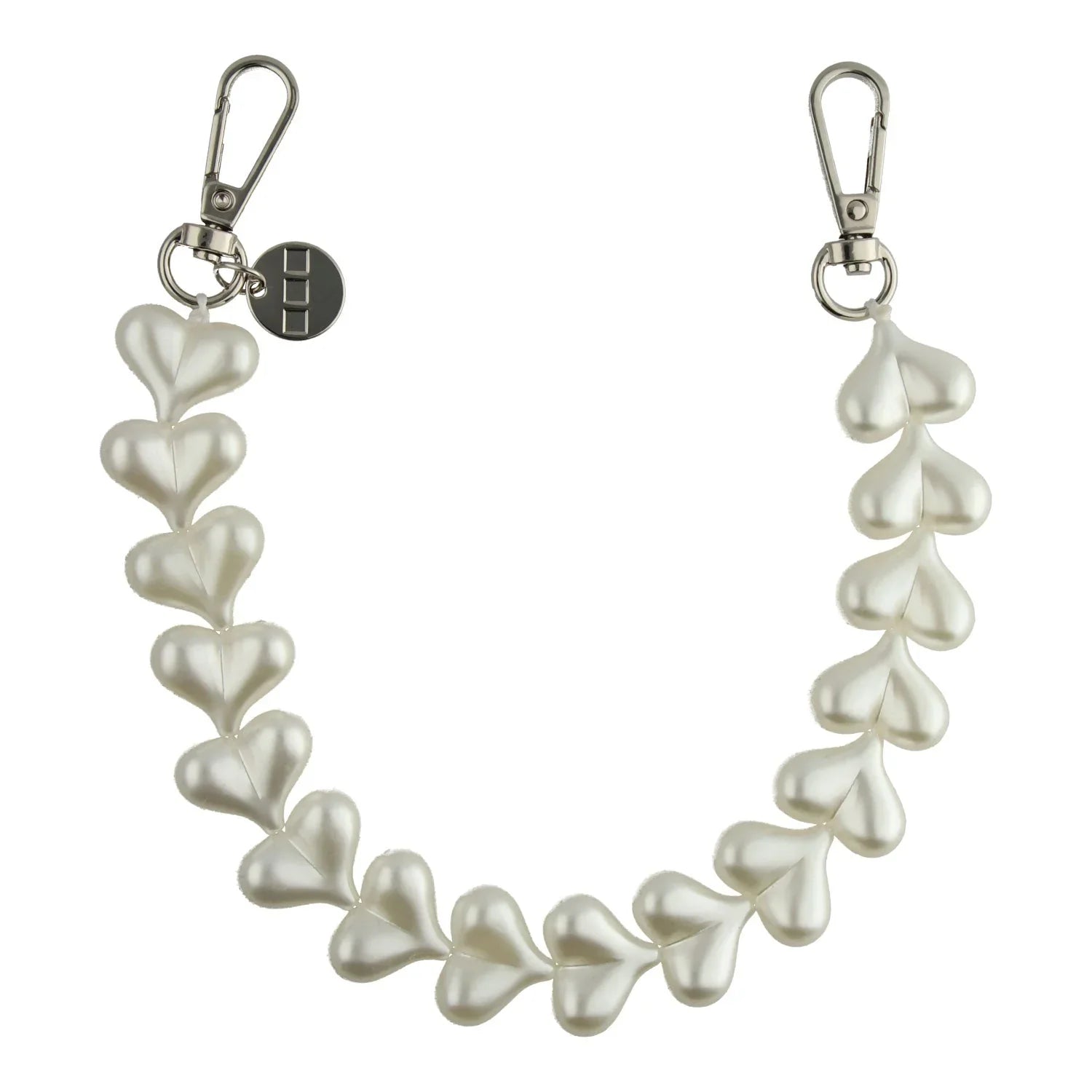 Handykette Herz - weiß - silber