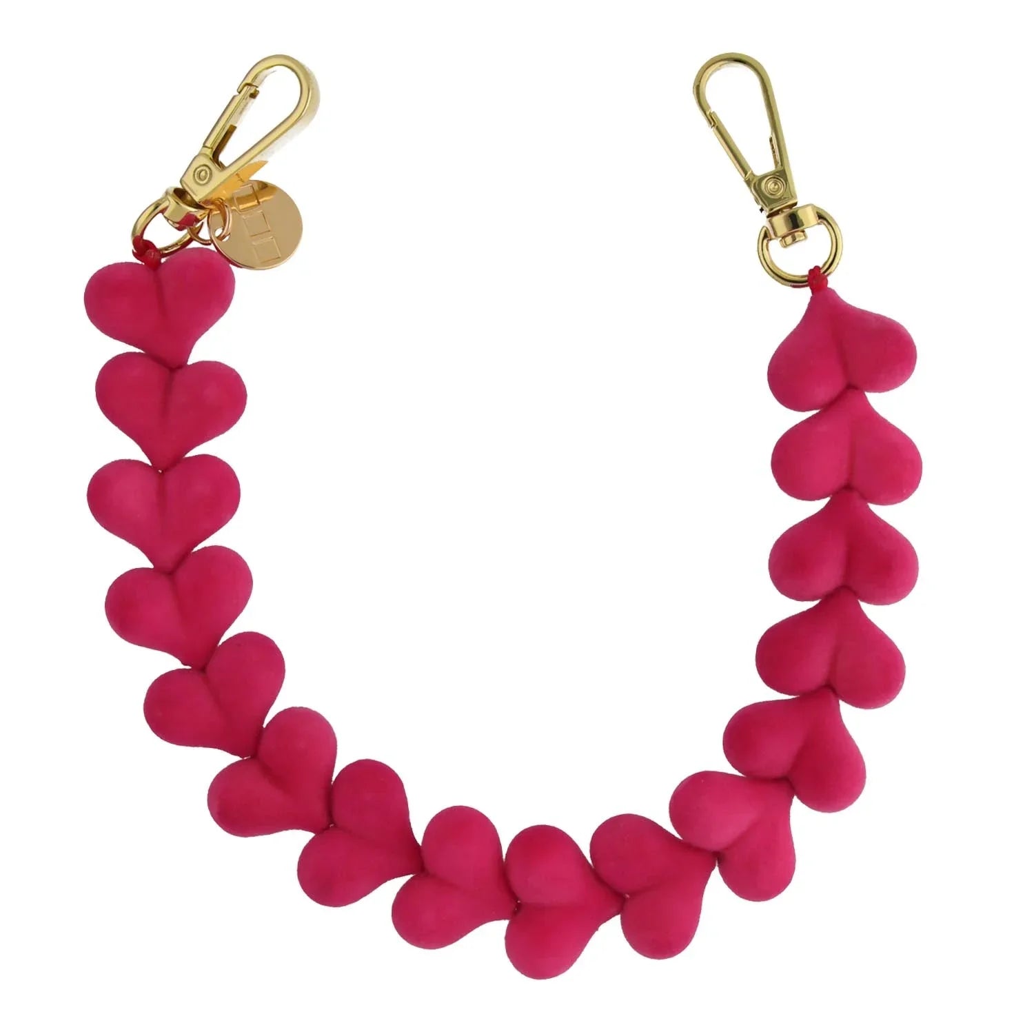 Handykette Samt - rosa - gold