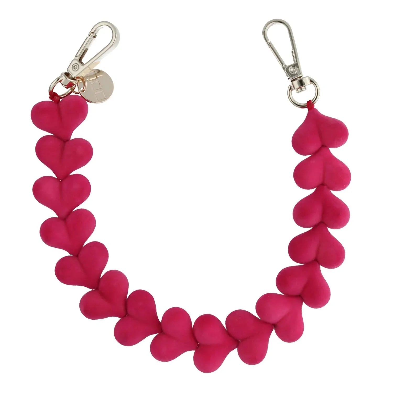 Telefonband Samt - rosa - silber