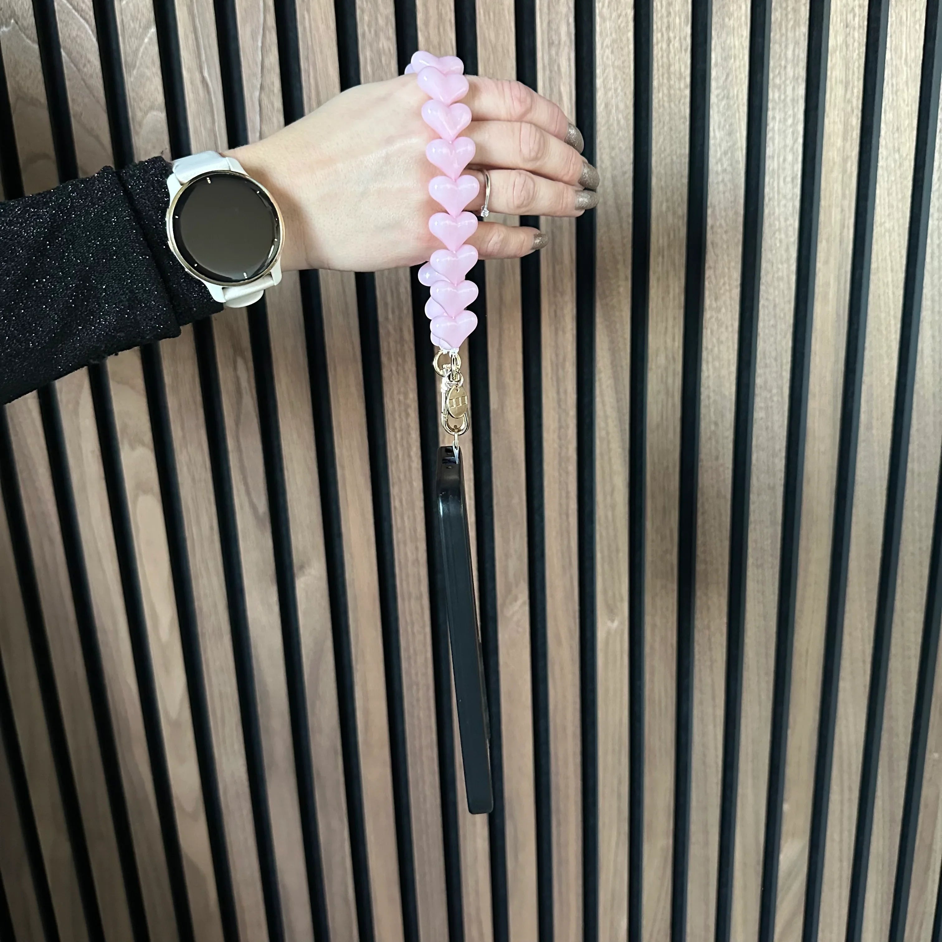 Handykette Heart - Babyrosa - Gold