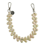 Handykette Herz - beige glänzend - silber