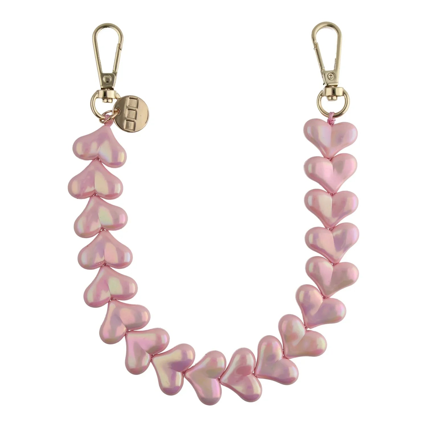 Handykette Herz – rosa glänzend – gold