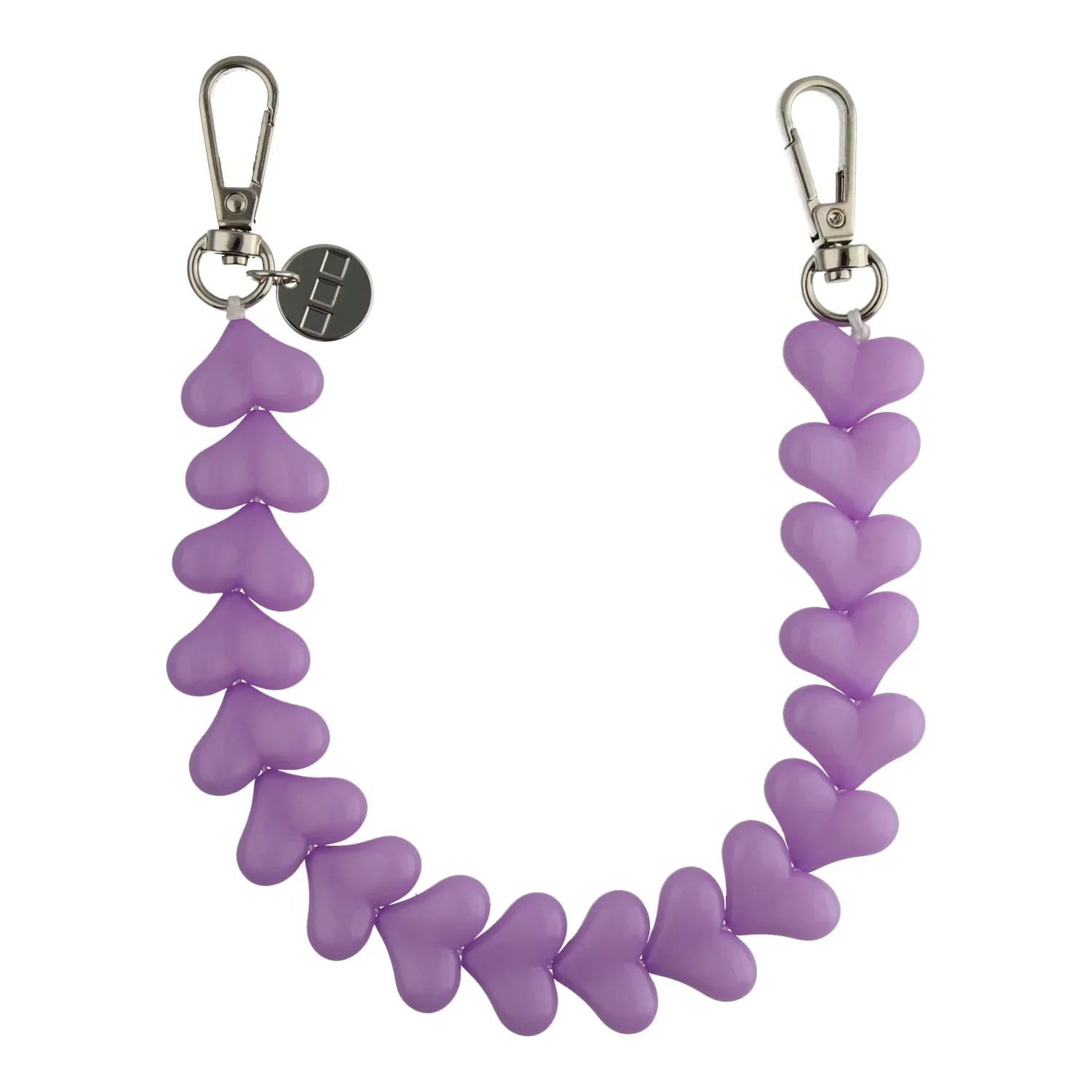 Handykette Herz - Lila - Silber