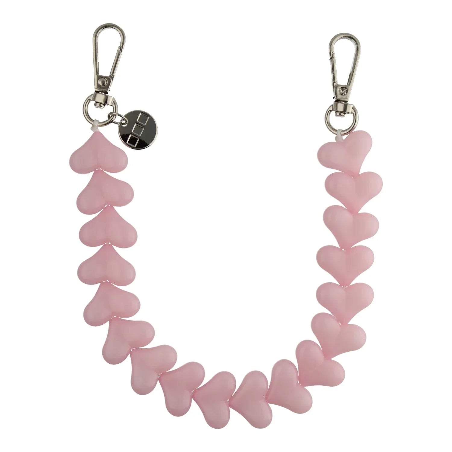 Telefonband Herz - Babyrosa - Silber