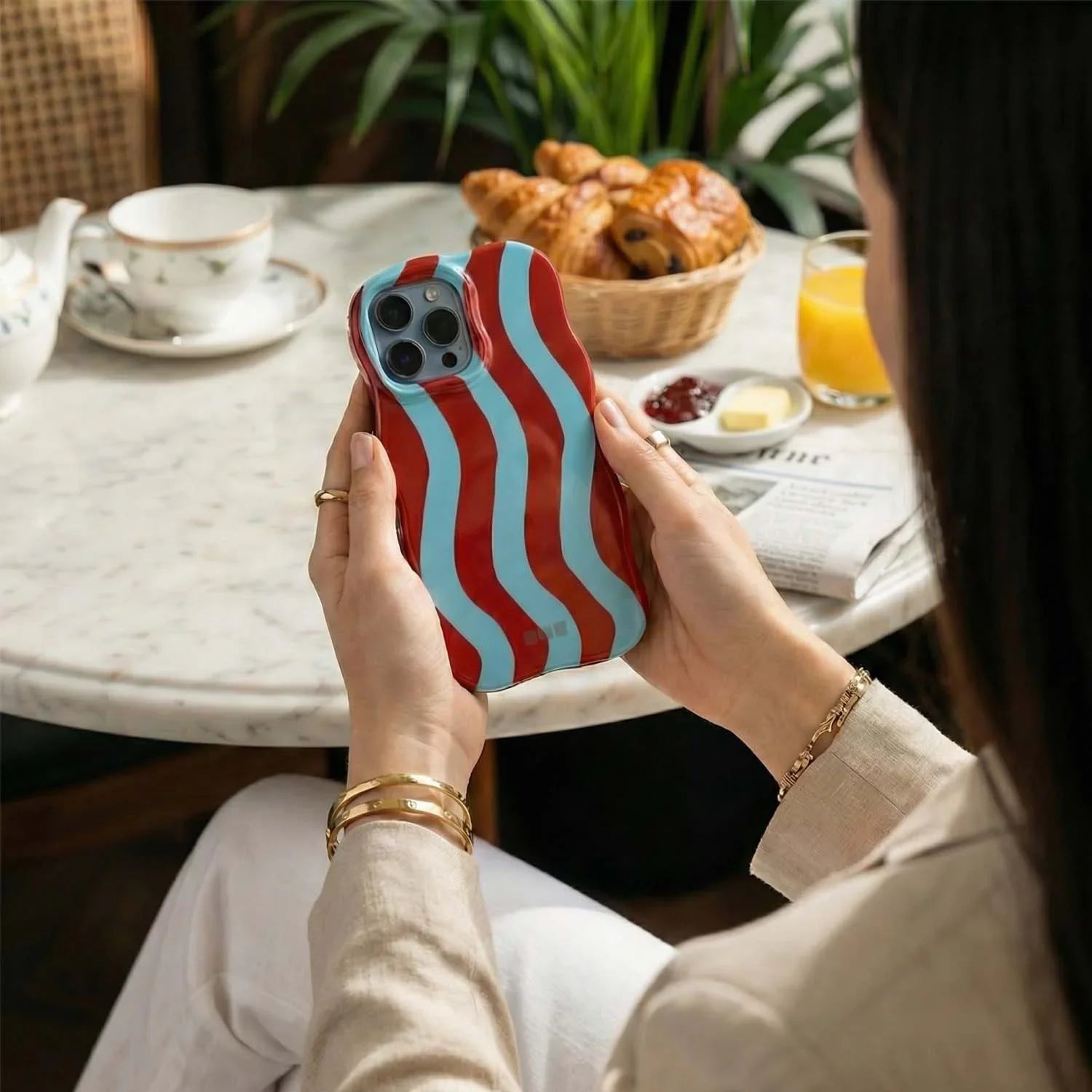 iPhone Hülle Candy – blau rot