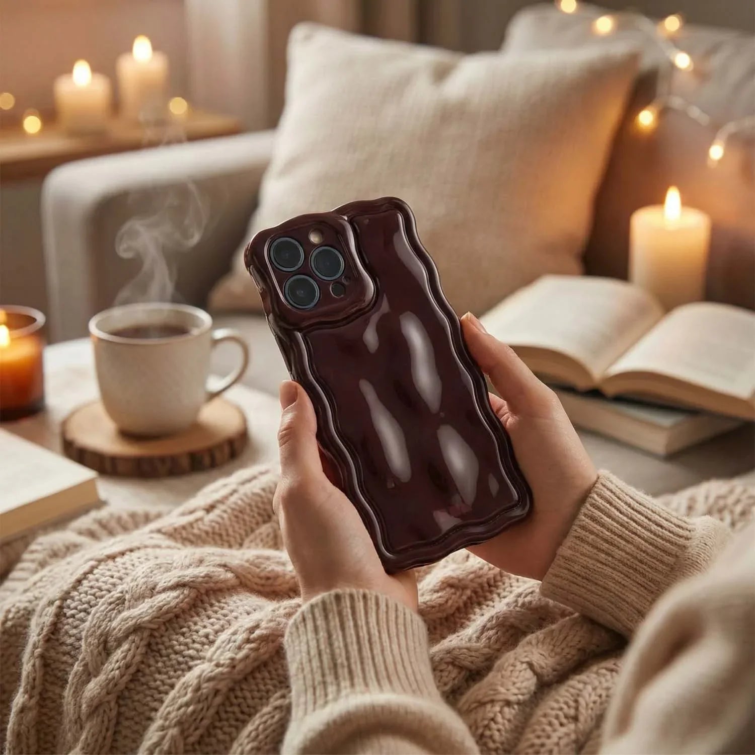 iPhone Hülle Sparkle – Bordeauxrot