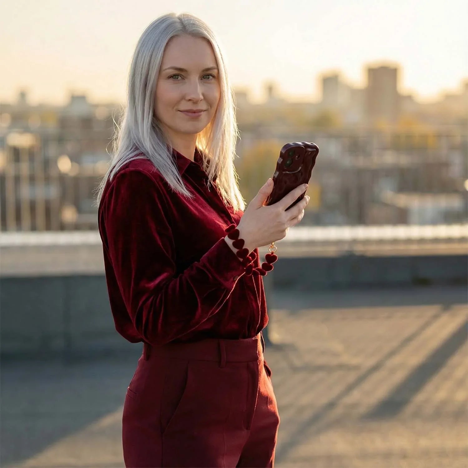 iPhone Hülle Sparkle – Bordeauxrot