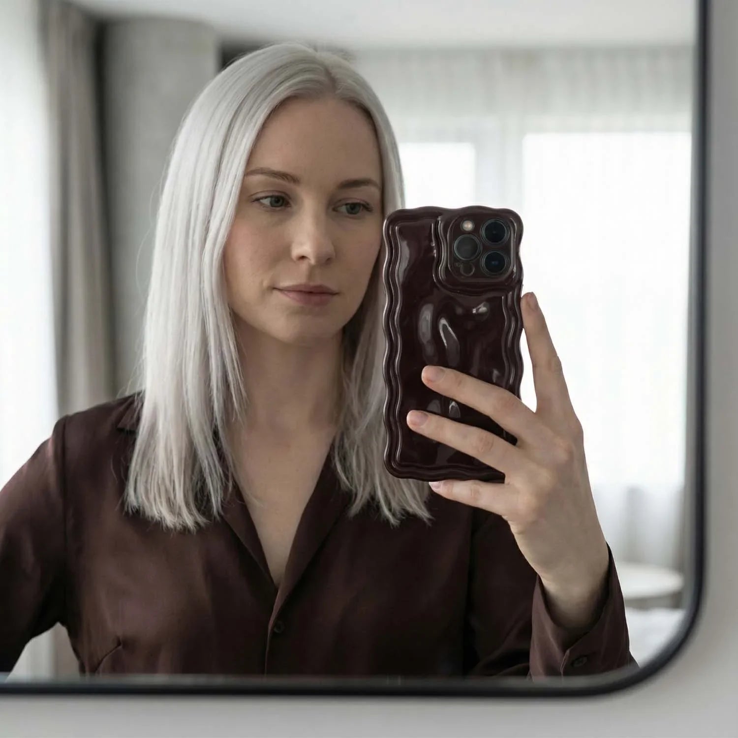 iPhone Hülle Sparkle – Bordeauxrot