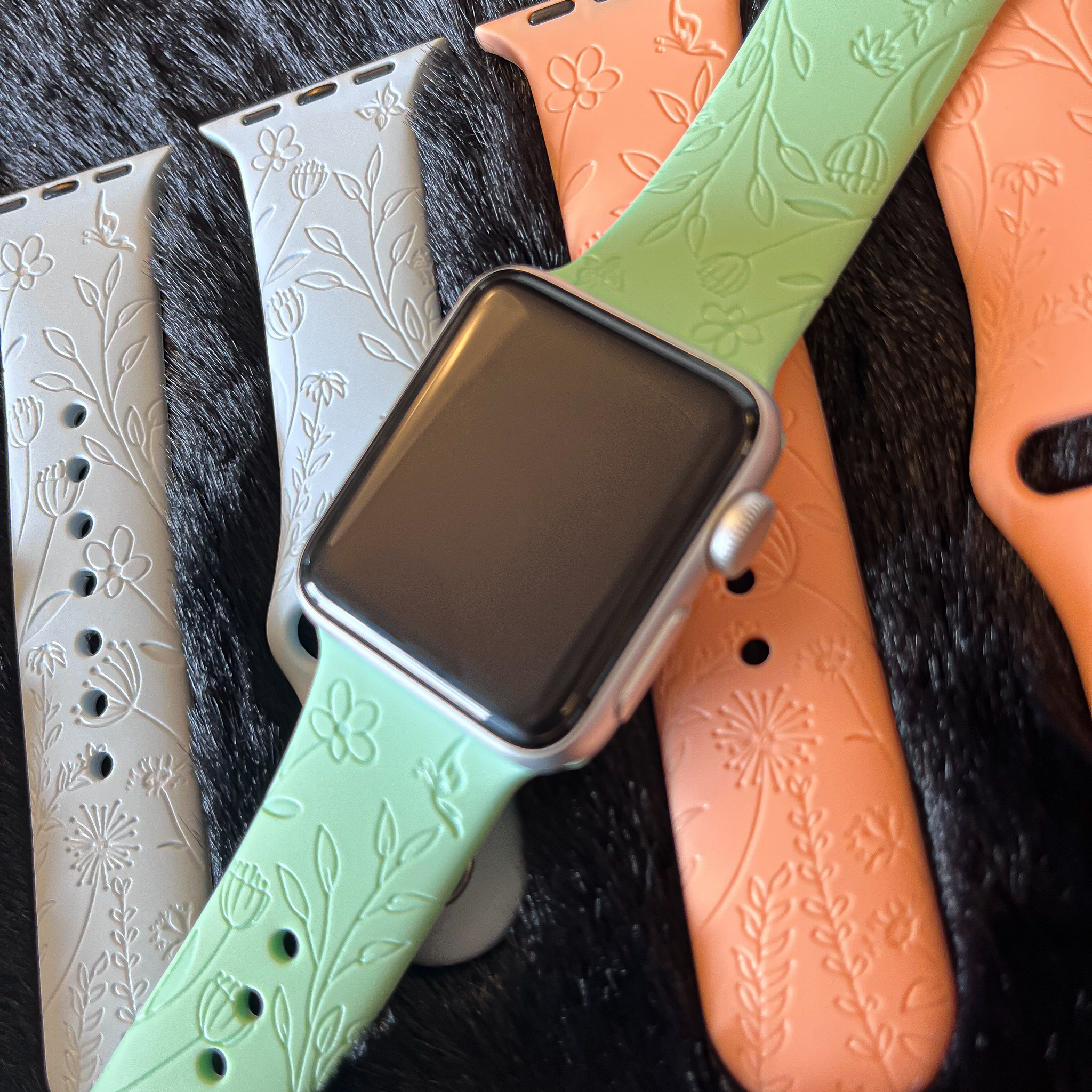 Apple Watch druck Sportarmband - floral grün