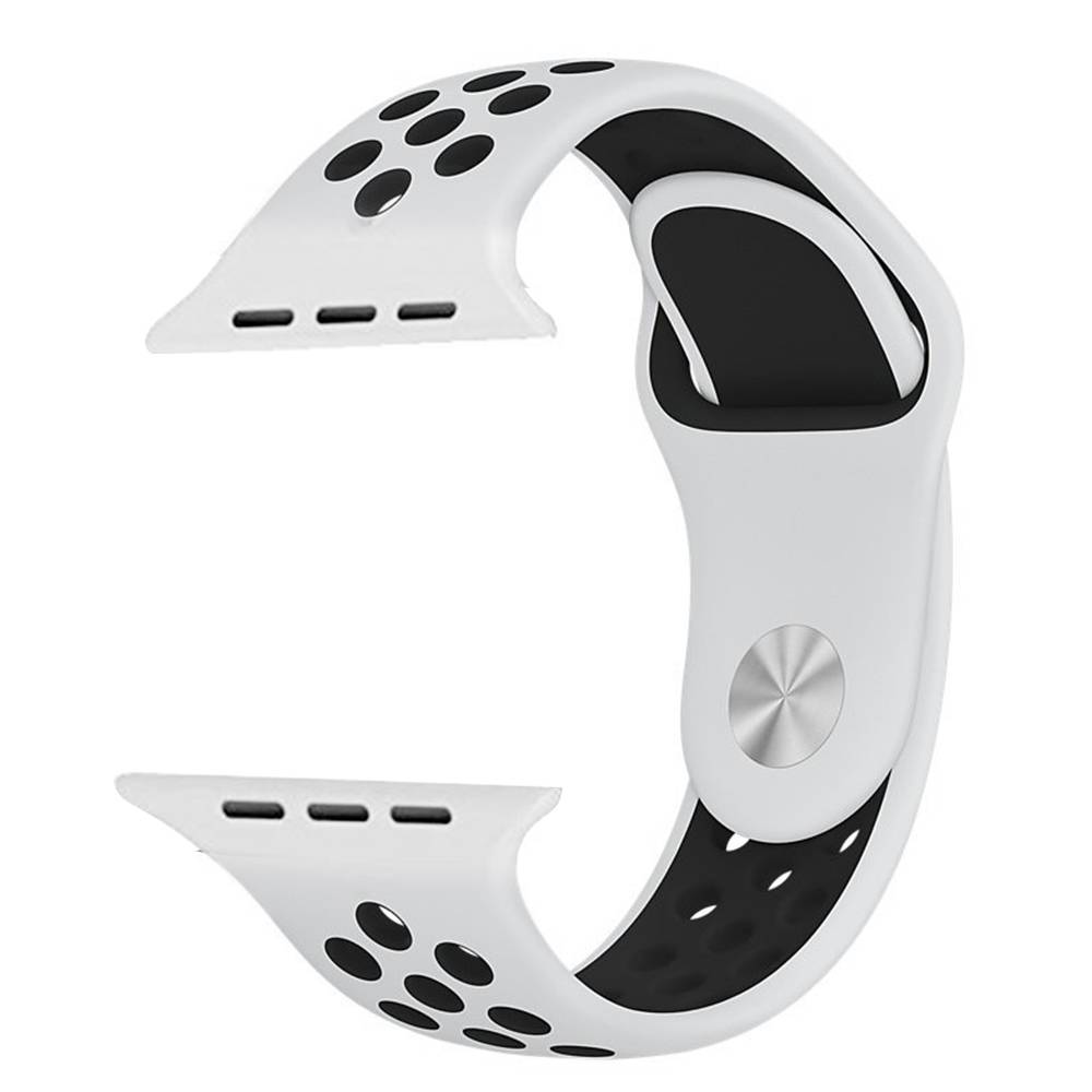 Apple Watch Doppel Sportarmband - weiß schwarz