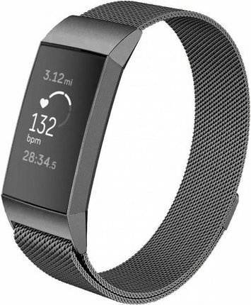Fitbit Charge 3 & 4 Milanaise Armband - space grey