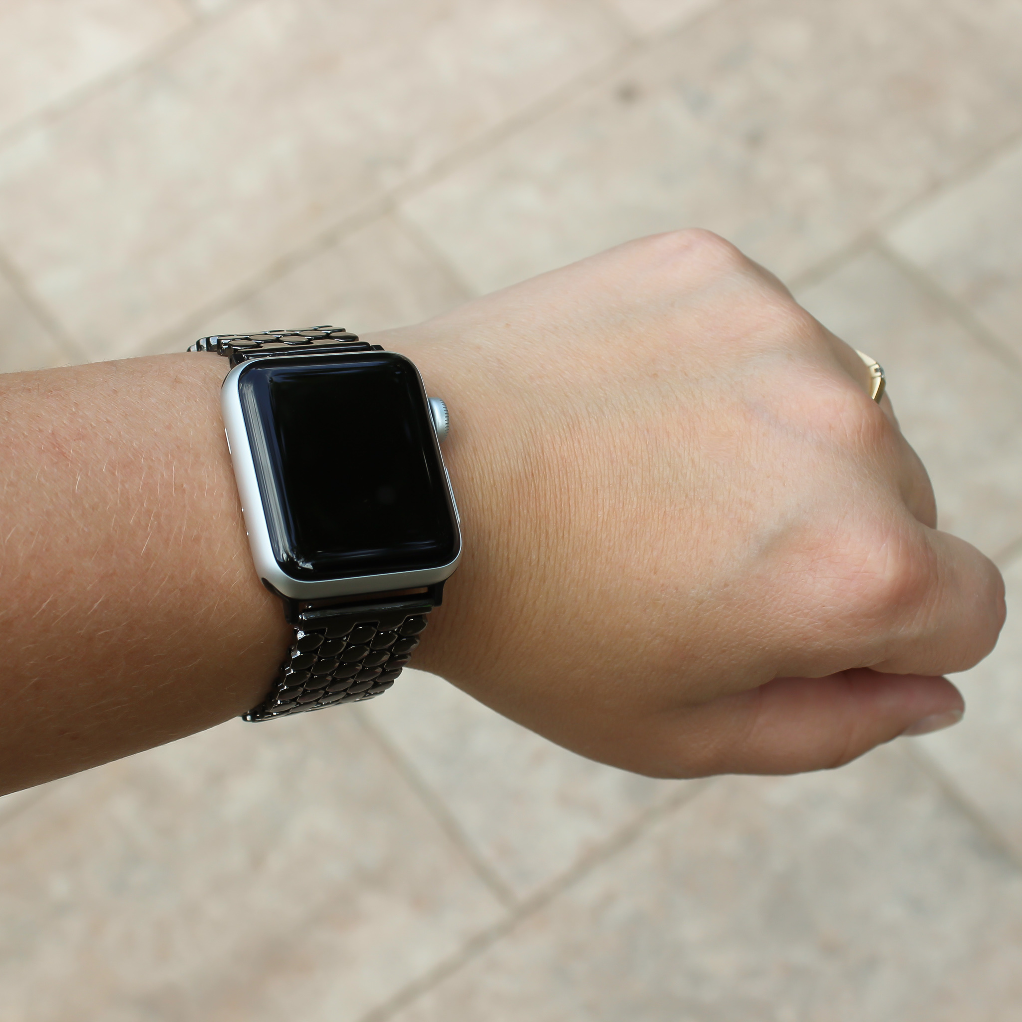 Apple Watch Fisch stahl Gliederarmband - schwarz