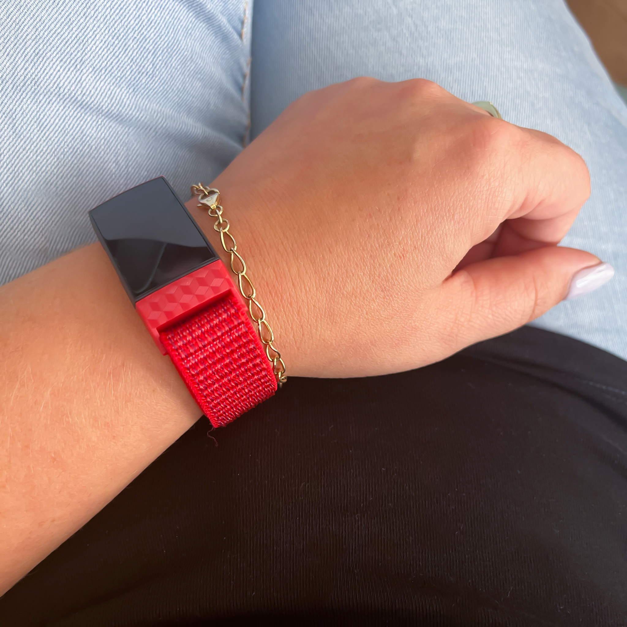 Fitbit Charge 3 & 4 Nylon Armband - rot
