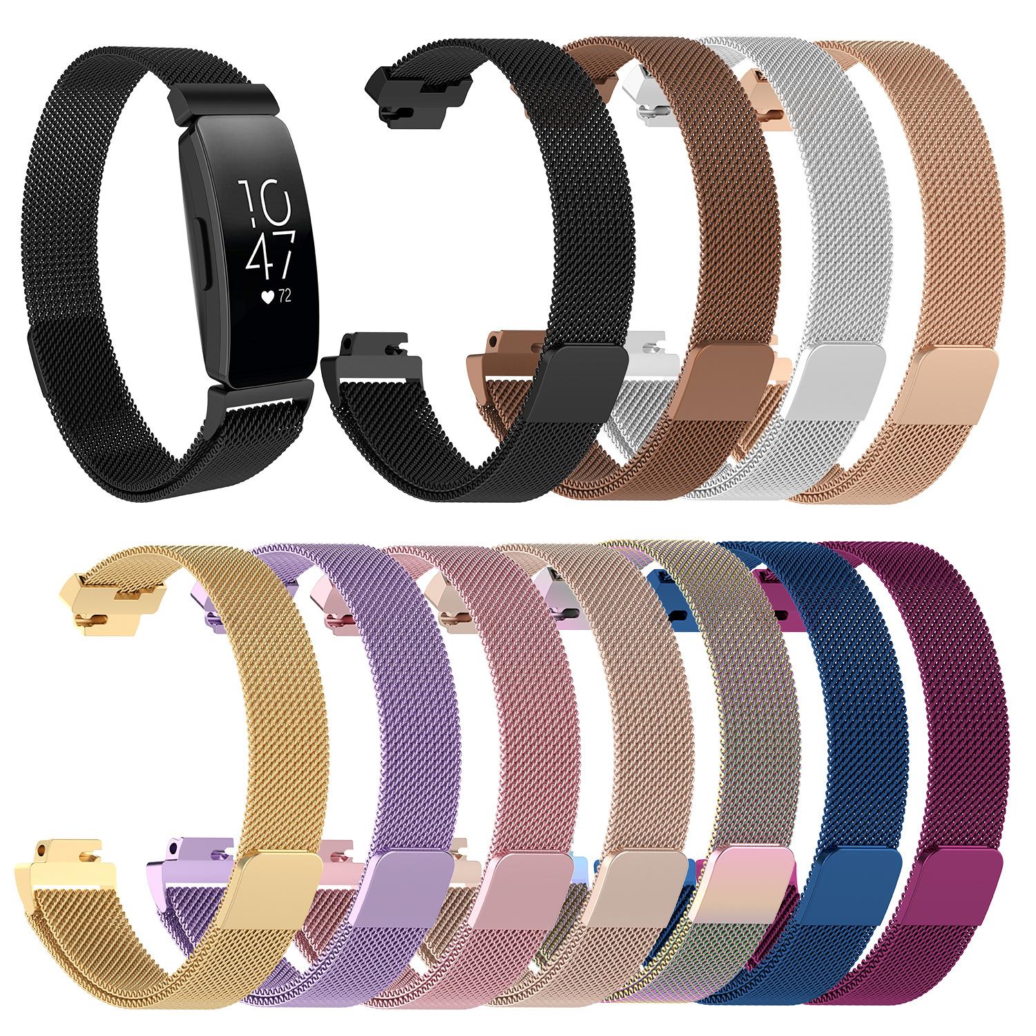 Fitbit Inspire Milanaise Armband - rose gold