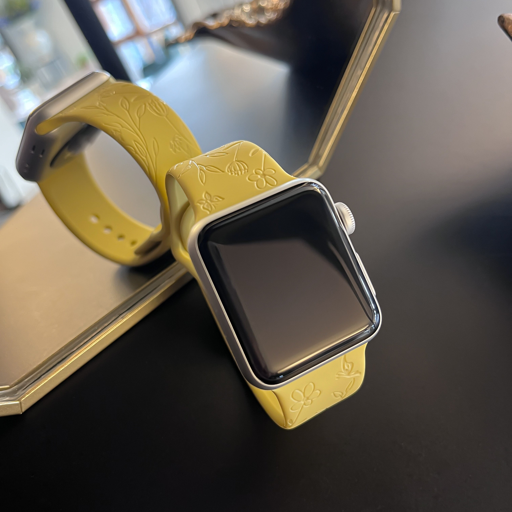 Apple Watch druck Sportarmband - Blumen gelb