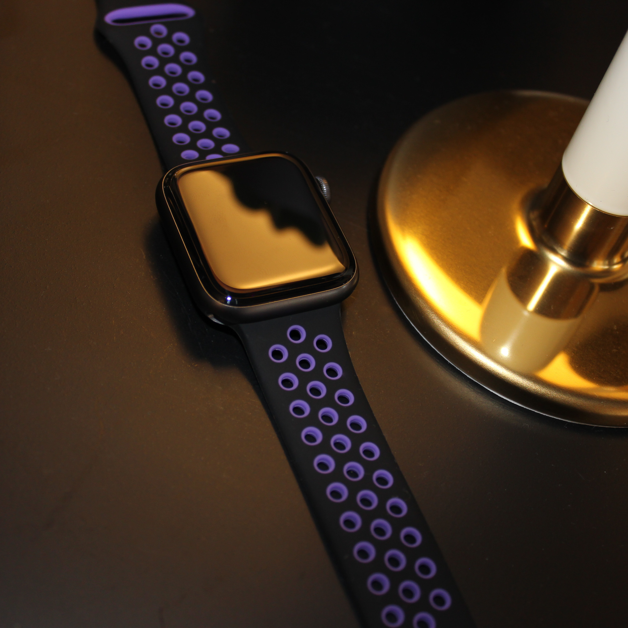 Apple Watch Doppel Sportarmband - schwarz hyper grape