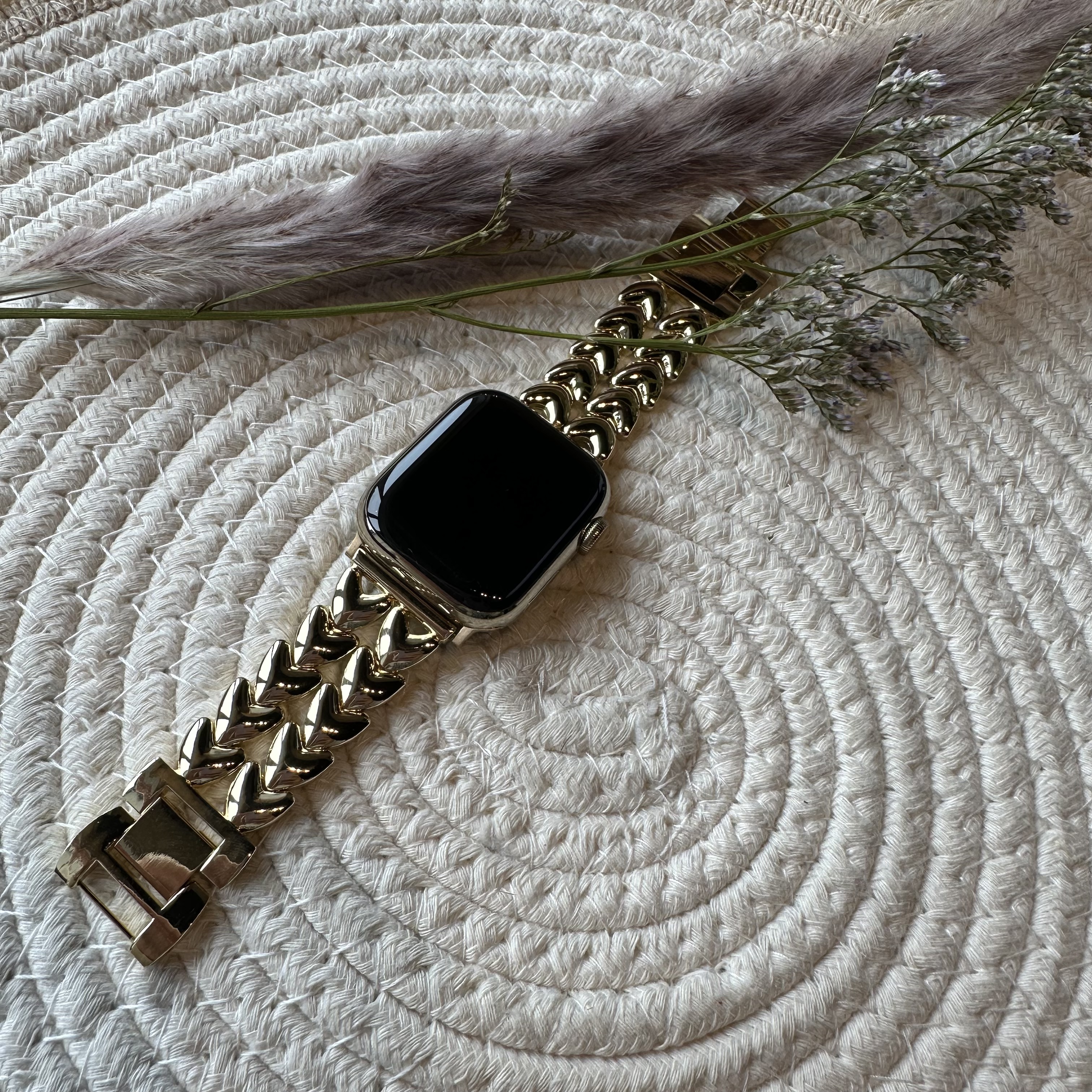 Apple Watch Herz-Stahlgliederarmband – gold