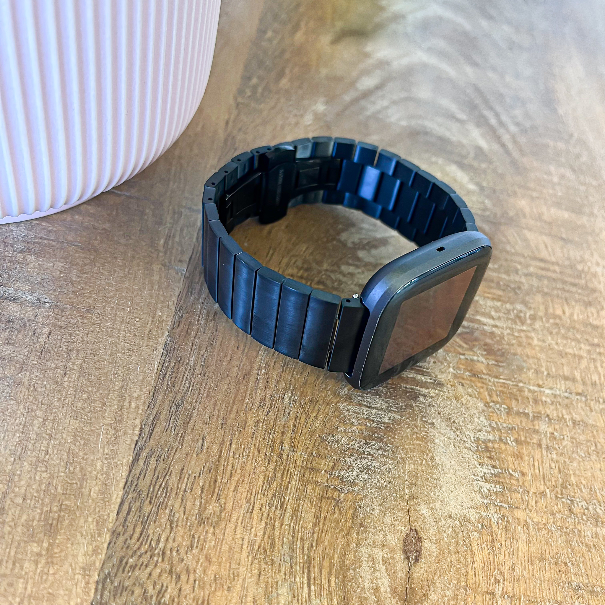 Fitbit Versa Stahlgliederarmband - schwarz