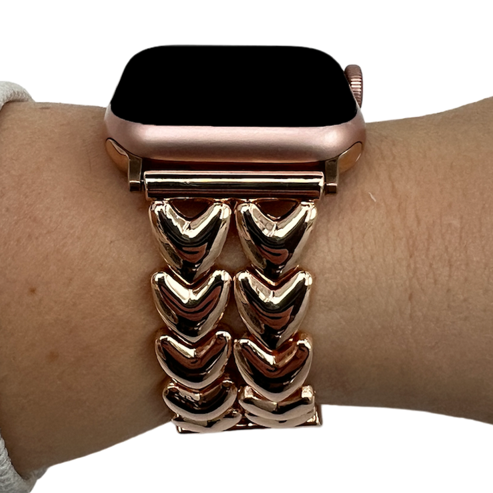 Apple Watch Herz-Stahlgliederarmband – roségold