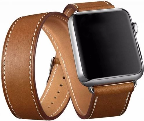 Apple Watch langer Schlaufe Lederarmband - braun