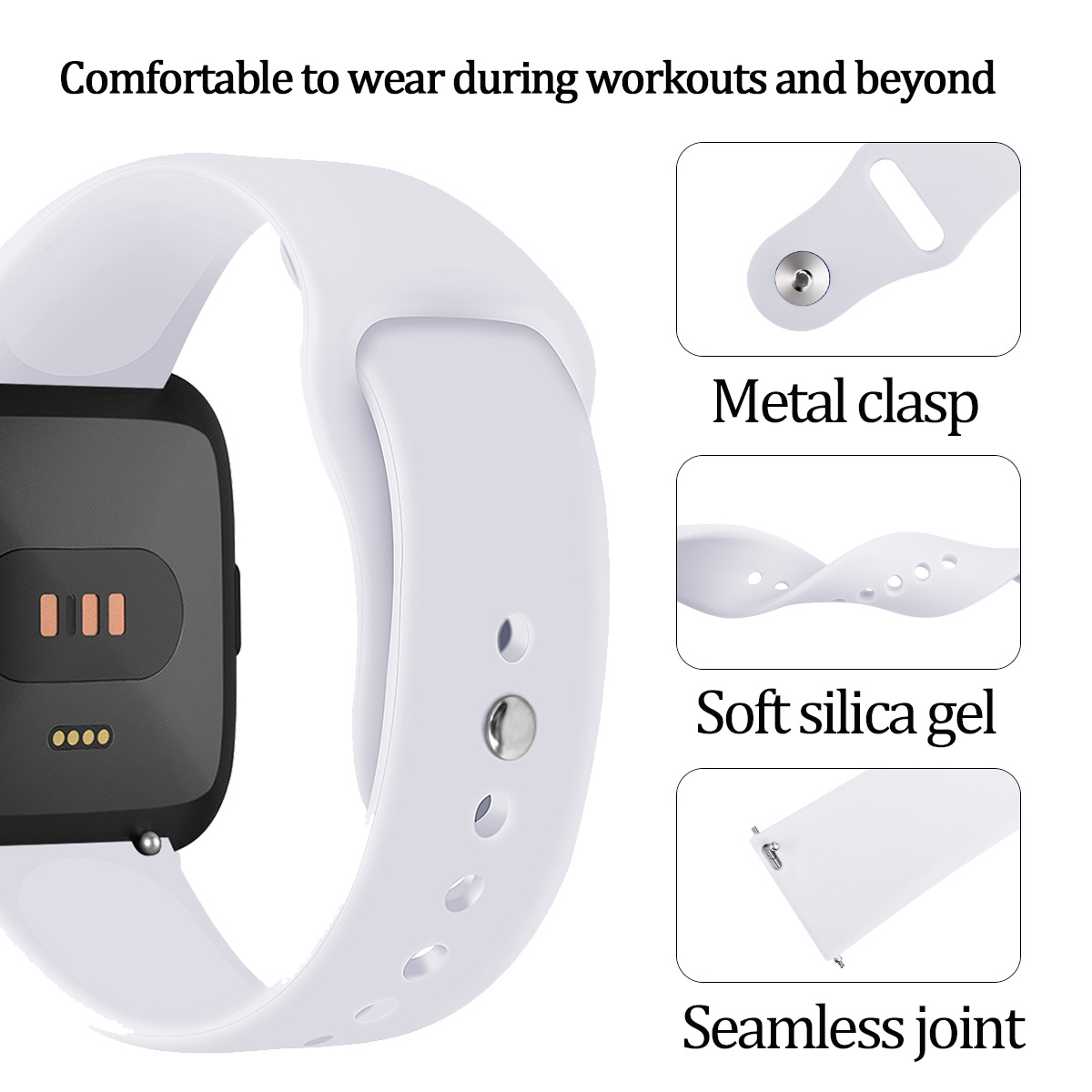 Fitbit Versa Silikon-Sportarmband - weiß