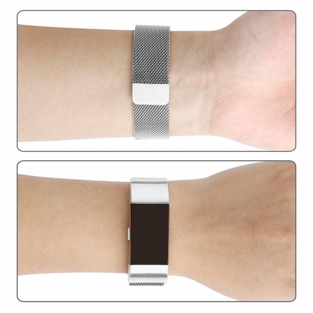 Fitbit Charge 2 Milanaise Armband - silber