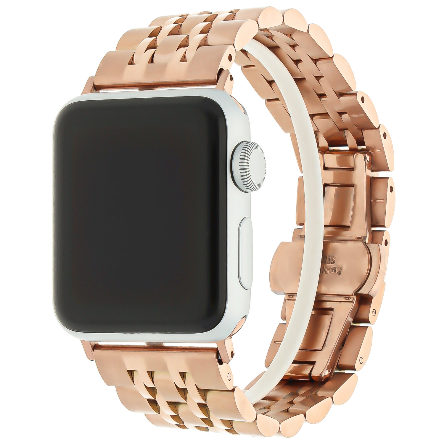 Apple Watch Edelstahl GliederArmband - Roségold