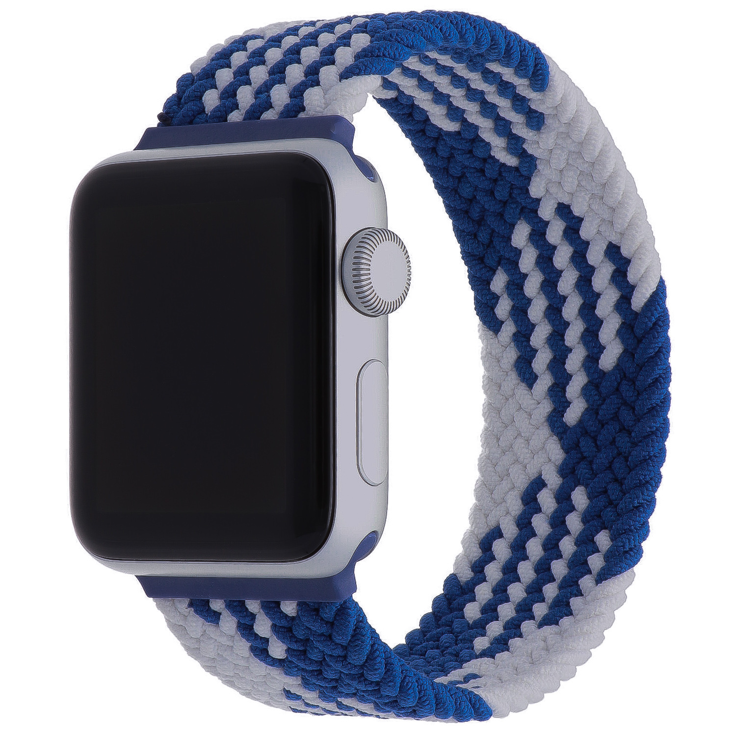 Apple Watch Nylon Geflochtenes Solo Loop - blau und weiß