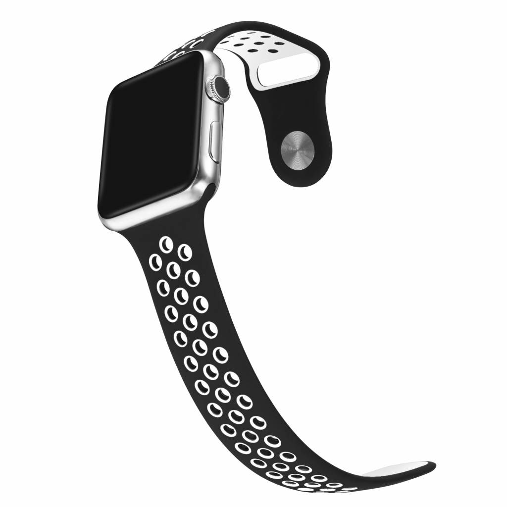 Apple Watch Doppel Sportarmband - schwarz und weiß