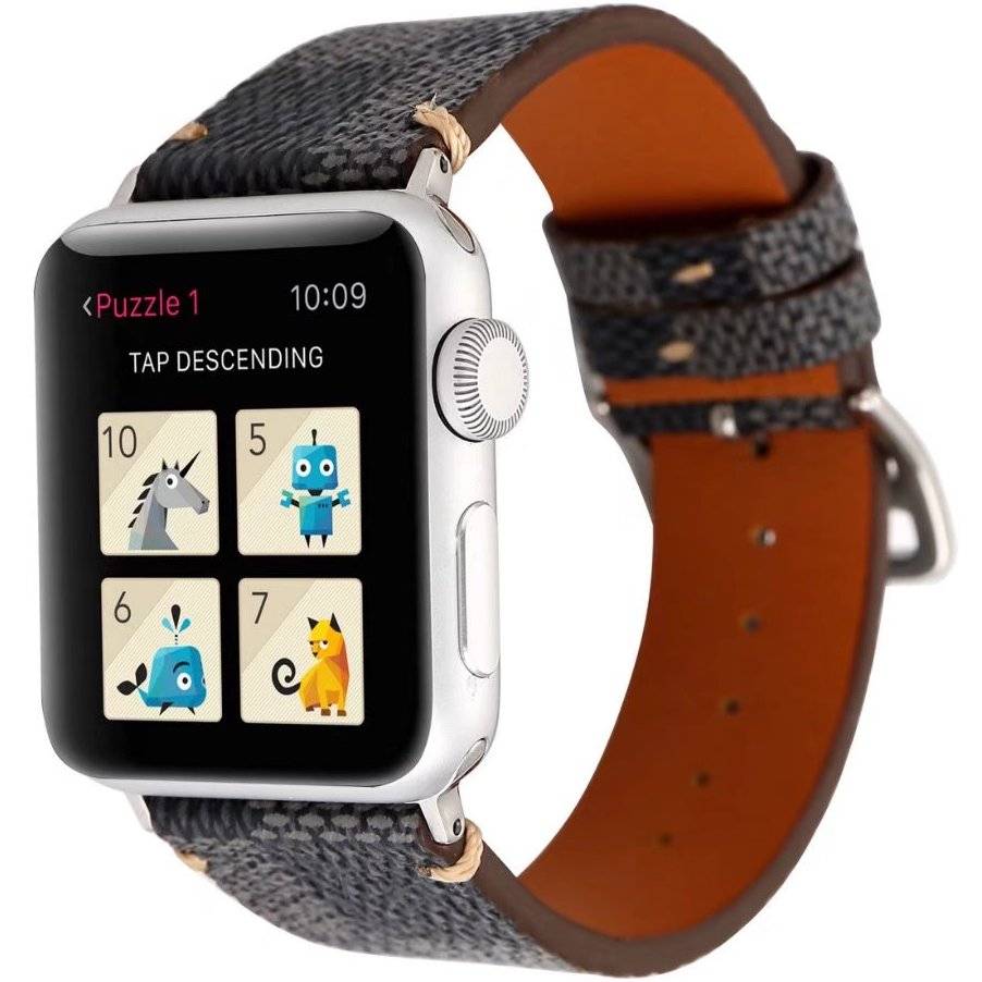 Apple Watch gitter Lederarmband - schwarz