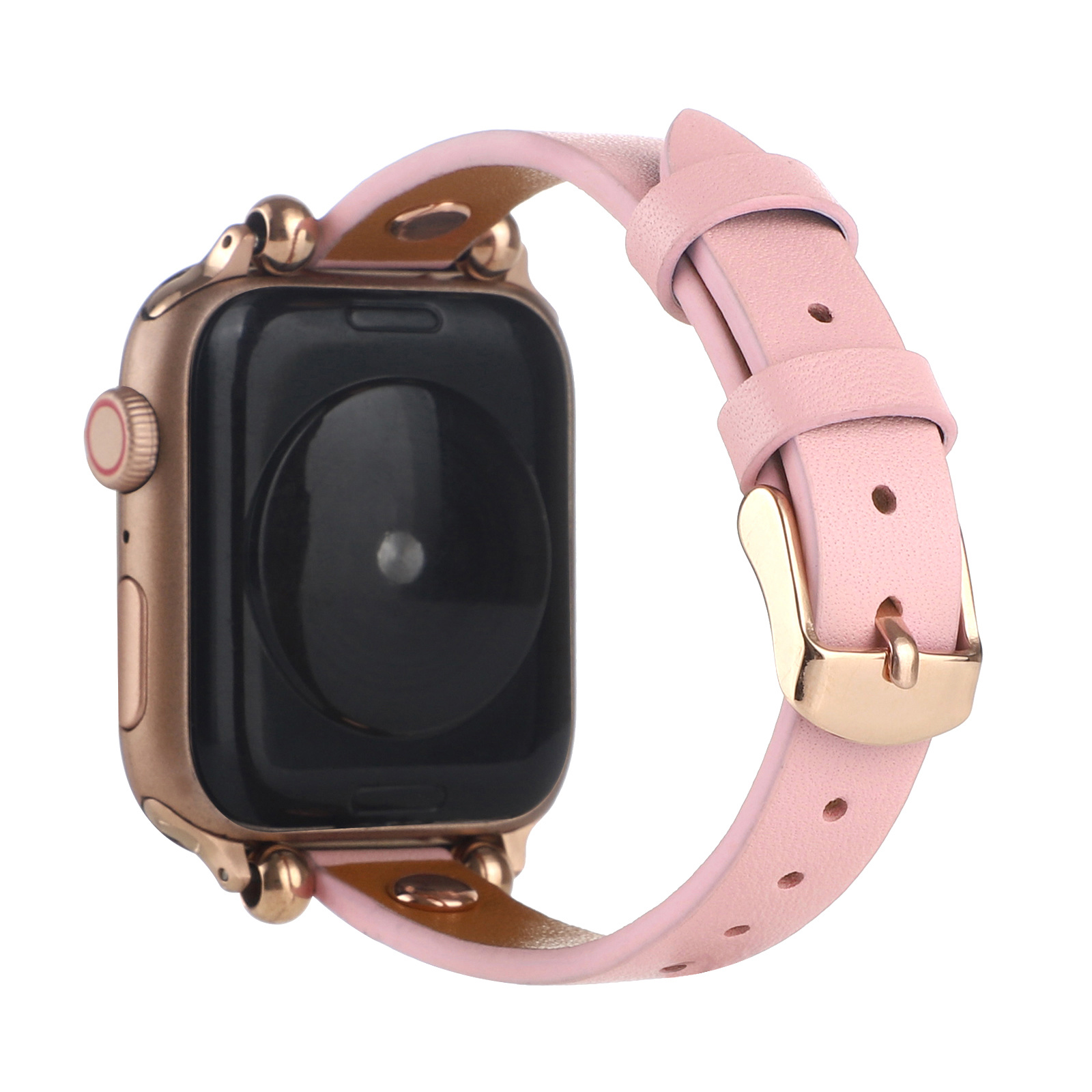 Apple Watch schlankes Lederarmband - rosa