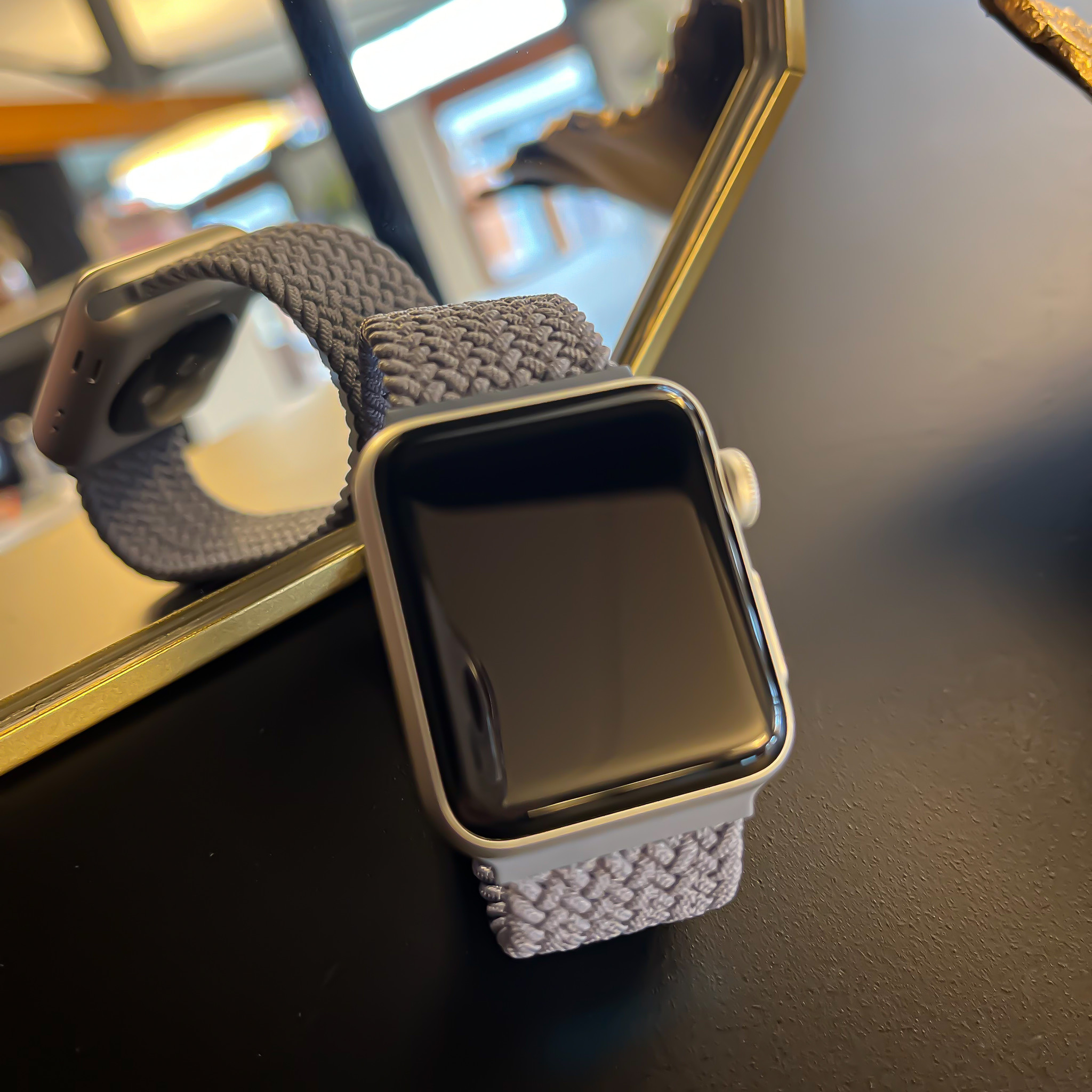 Apple Watch Nylon Geflochtenes Solo Loop - Schiefer