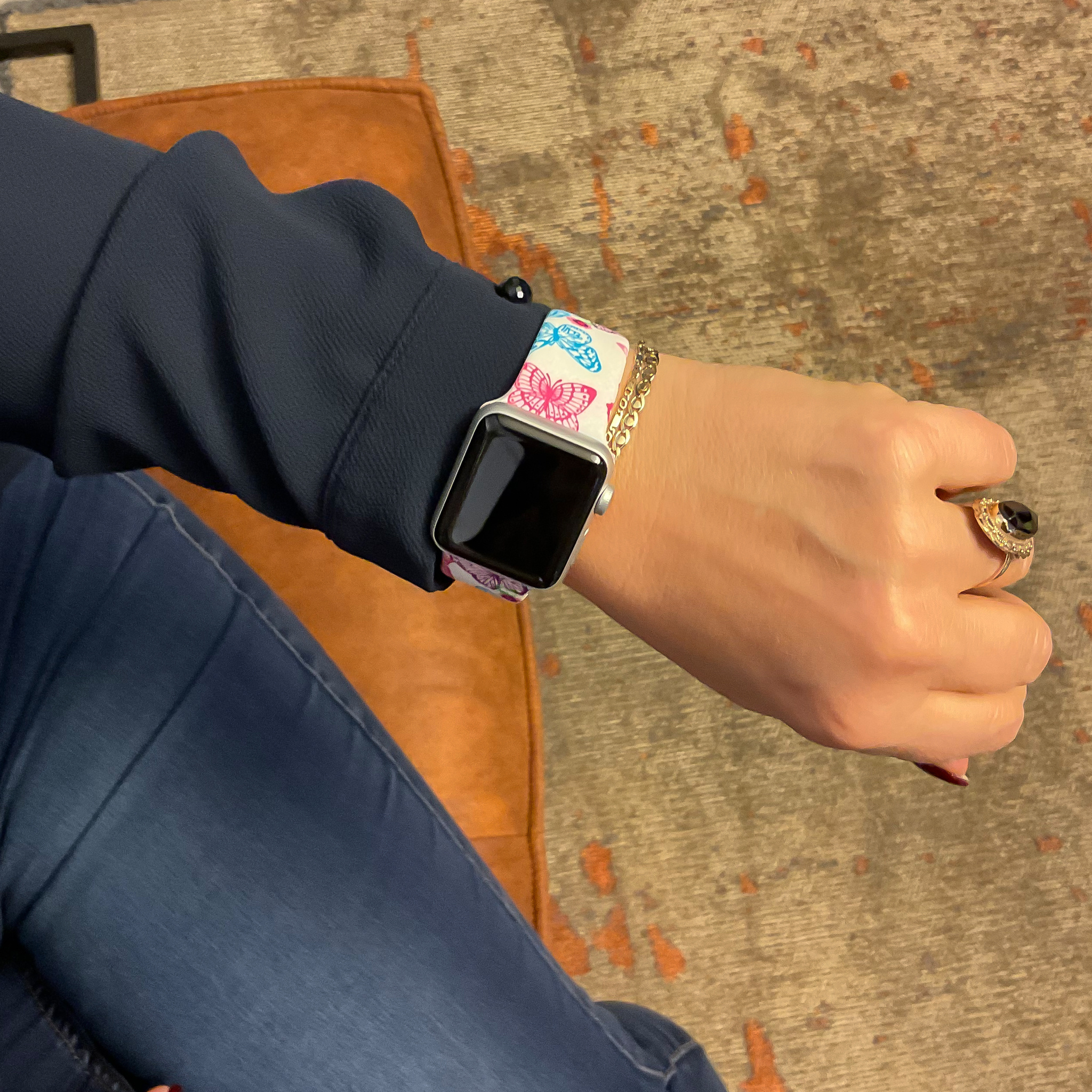 Apple Watch druck Sportarmband - Schmetterling rosa