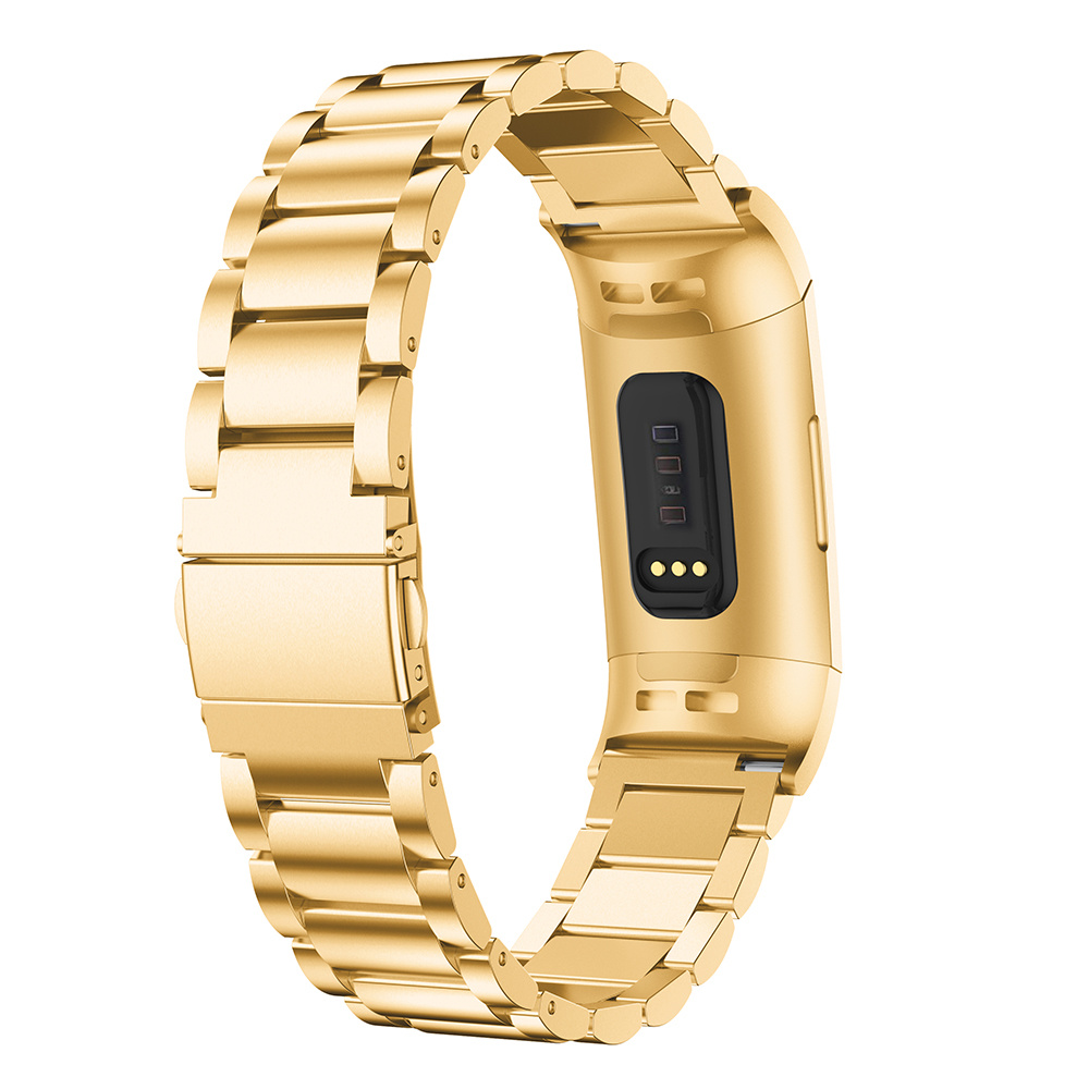 Fitbit Charge 3 & 4 Perlen stahl Gliederarmband - gold