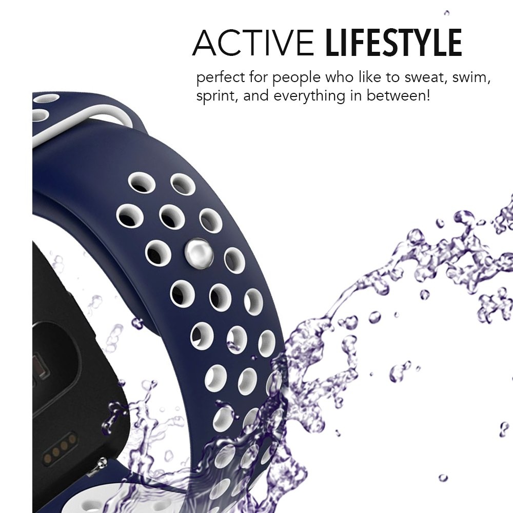 Fitbit Versa Doppel Sportarmband - dunkelblau weiß