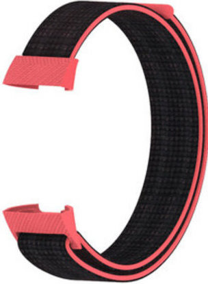 Fitbit Charge 3 & 4 Nylon Armband - rosa schwarz