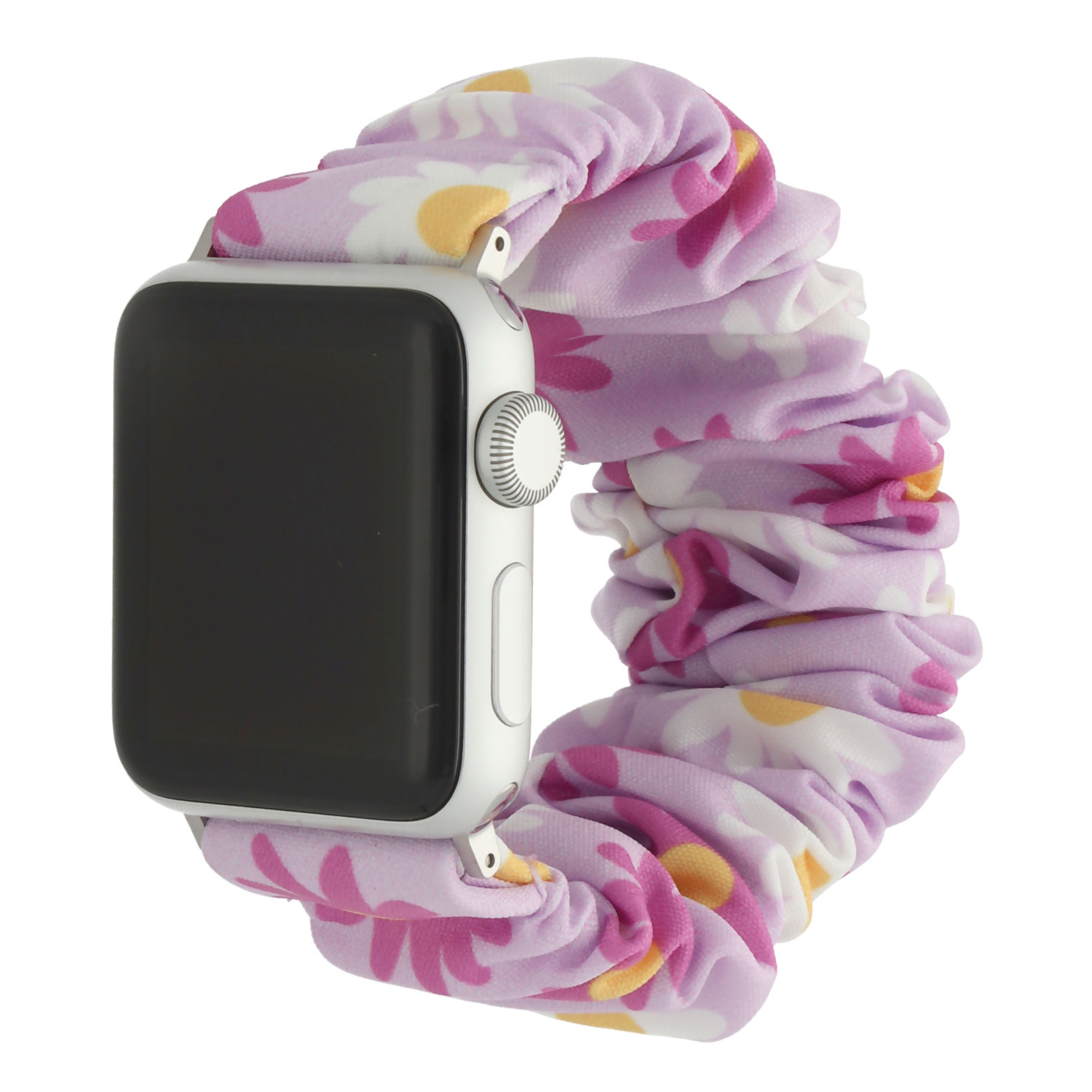  Apple Watch Nylon Scrunchie Armband -Blumen lila