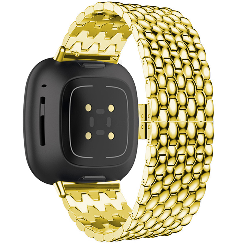 Fitbit Versa 3 / Sense stahl drache Gliederarmband - gold