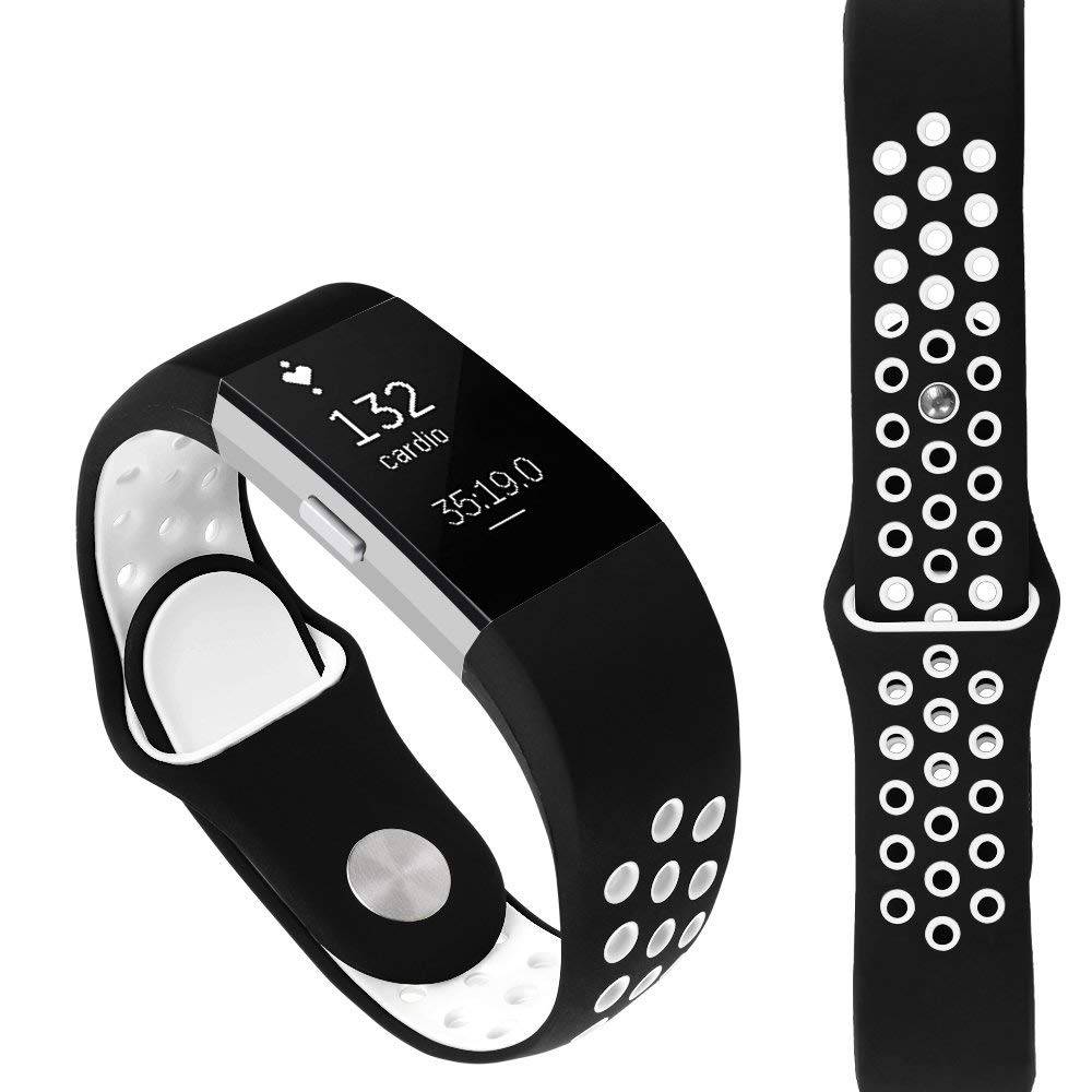 Fitbit Charge 2 Doppel Sportarmband - schwarz weiß