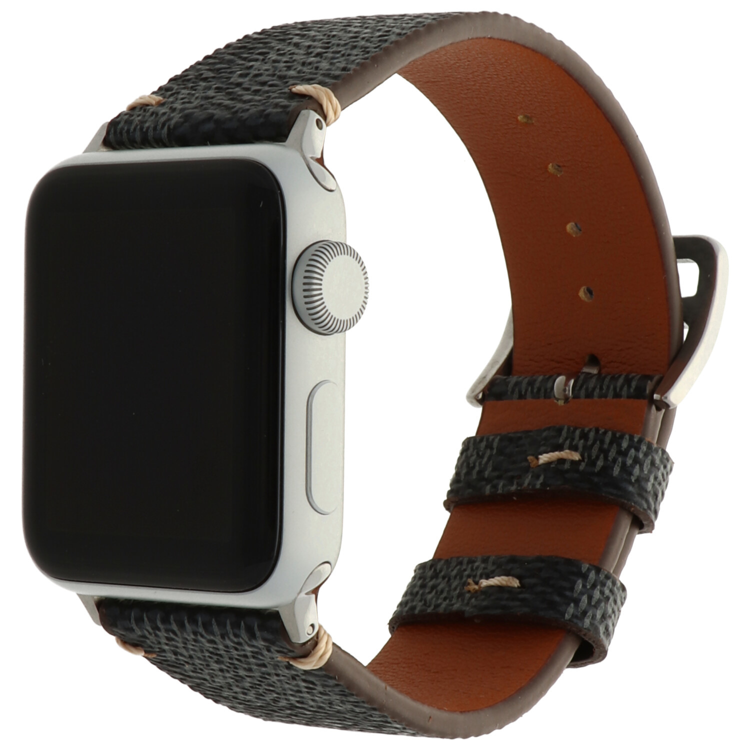 Apple Watch gitter Lederarmband - schwarz