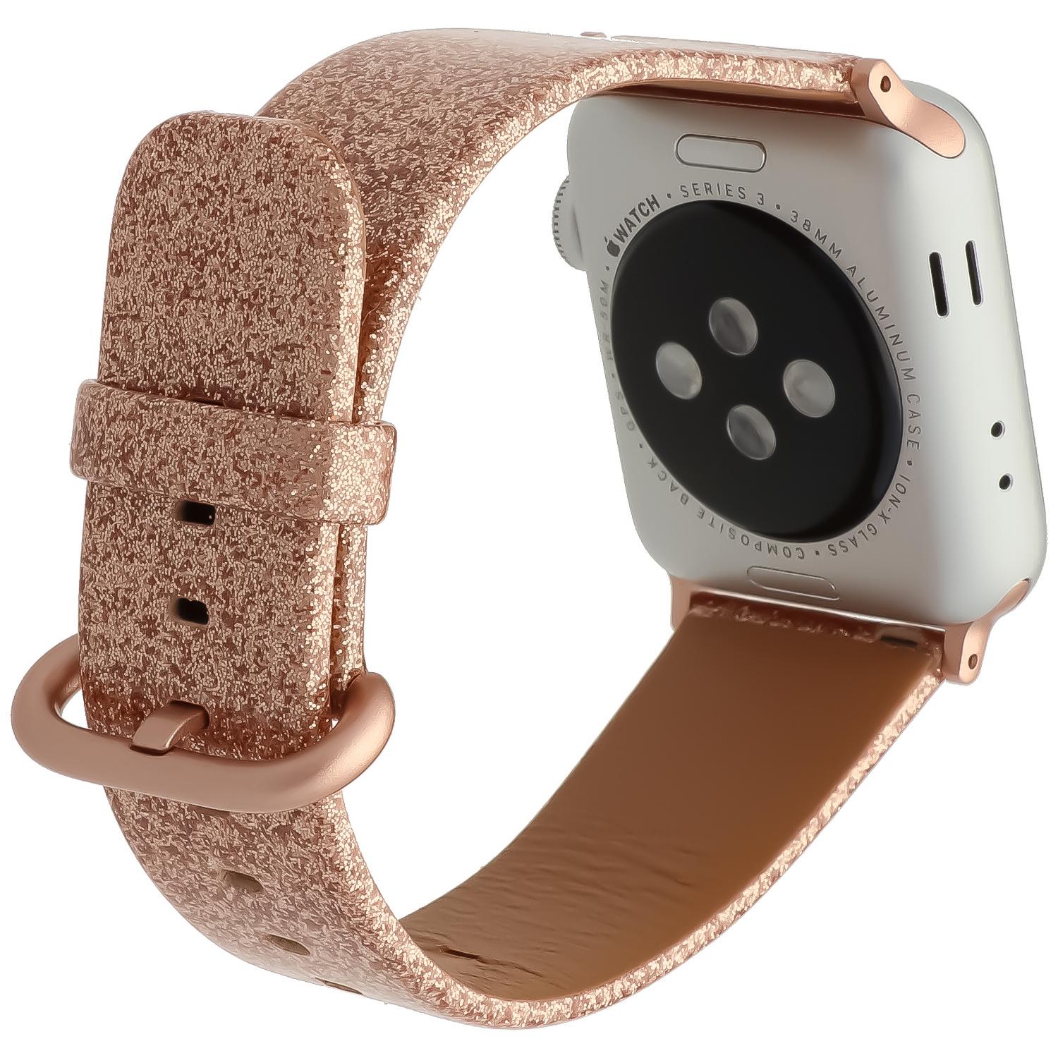 Apple Watch Glitzerband Lederarmband - Gold
