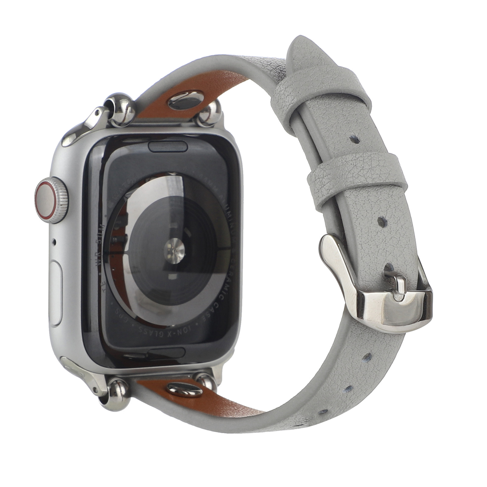 Apple Watch schlankes Lederarmband - grau