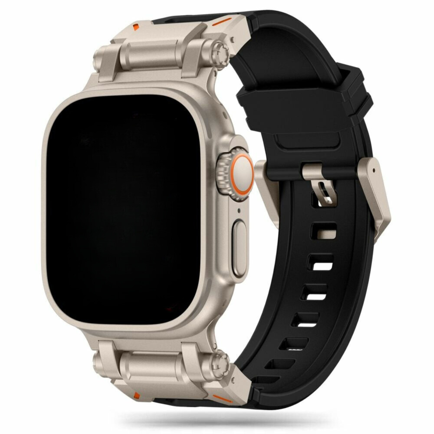 Apple Watch Robustes Silikonarmband Robust - Schwarz Titan