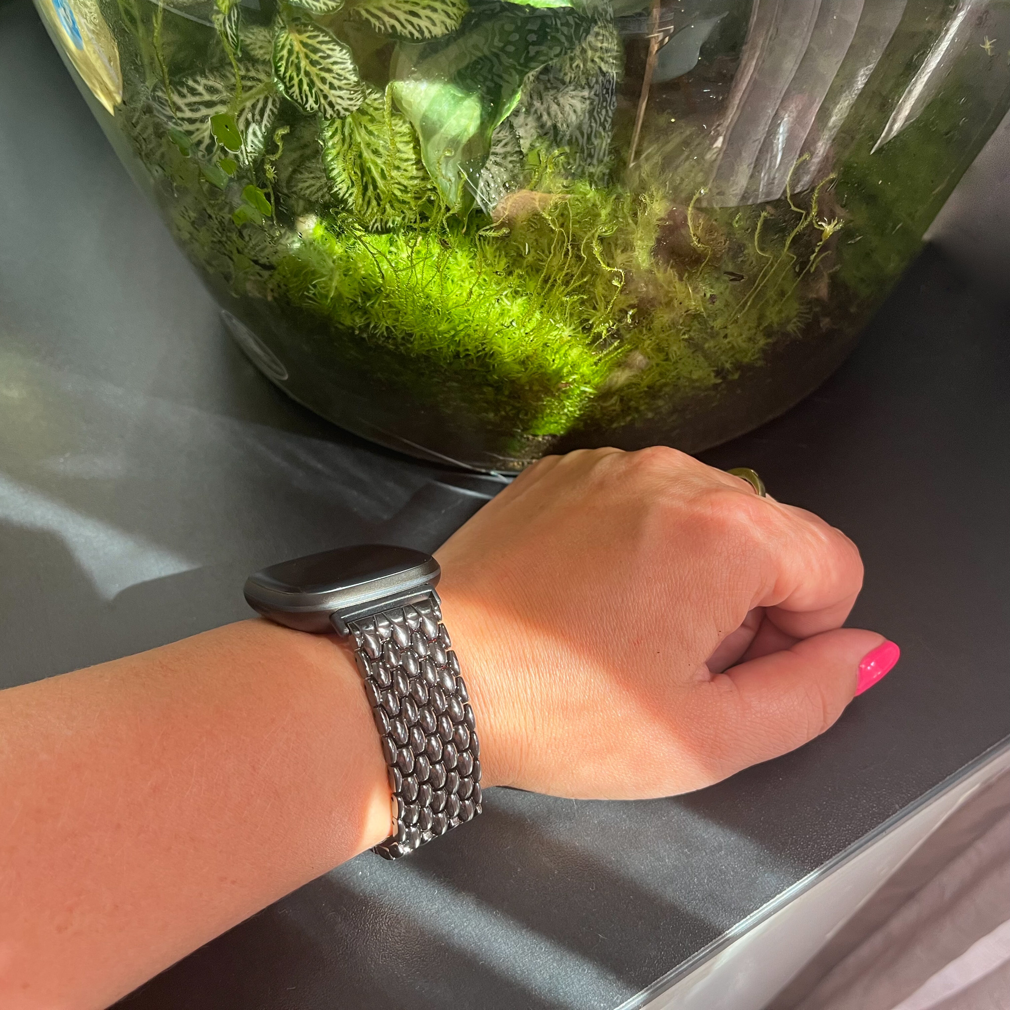 Fitbit Versa 3 / Sense stahl drache Gliederarmband - schwarz