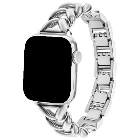 Apple Watch Herz-Stahlgliederarmband – Lisa Silber