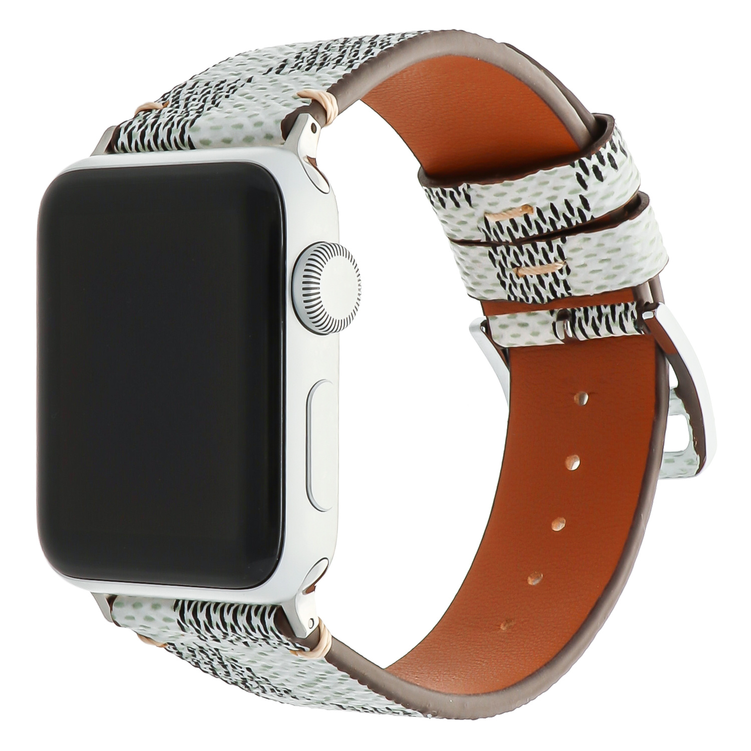 Apple Watch gitter Lederarmband - weiß