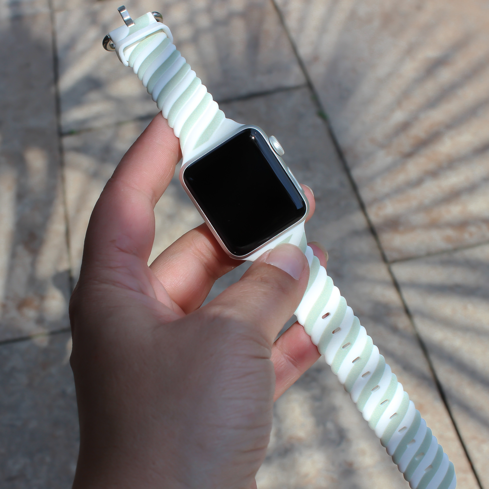 Apple Watch Strudel Sportarmband - weiß grün