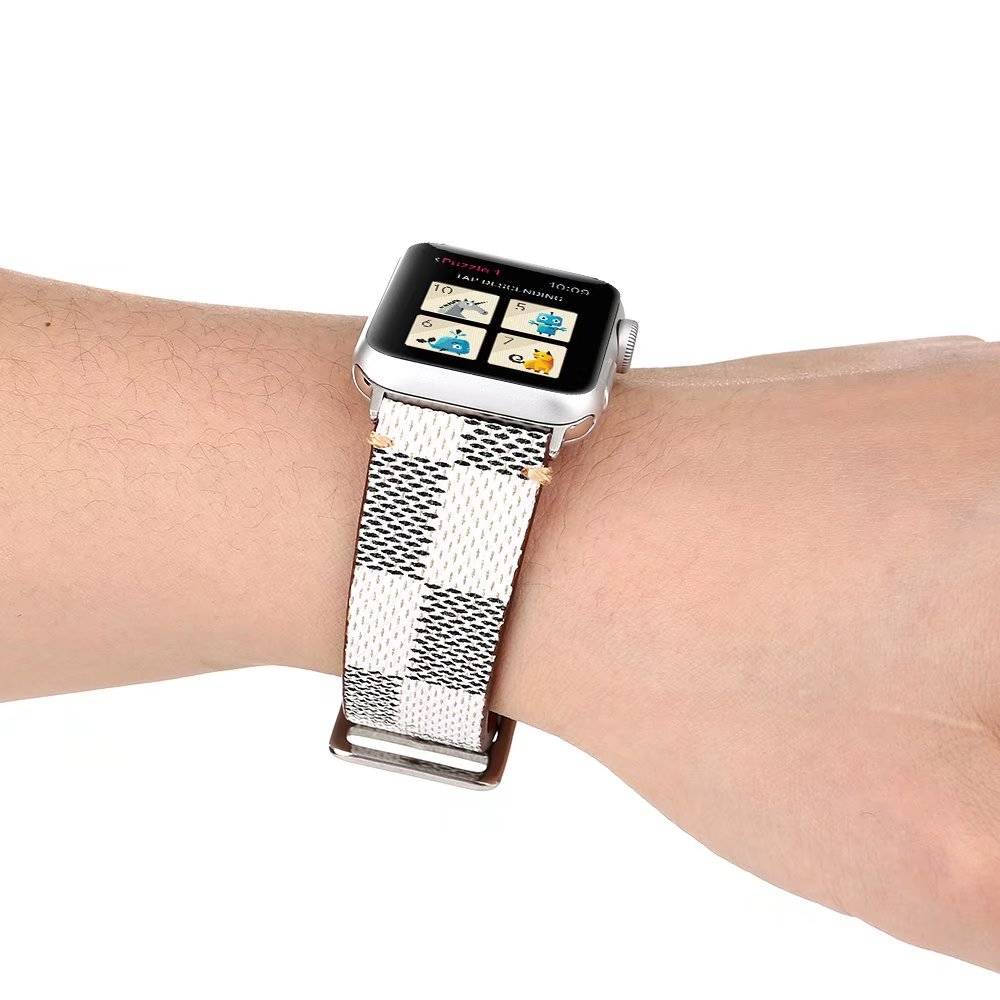 Apple Watch gitter Lederarmband - weiß