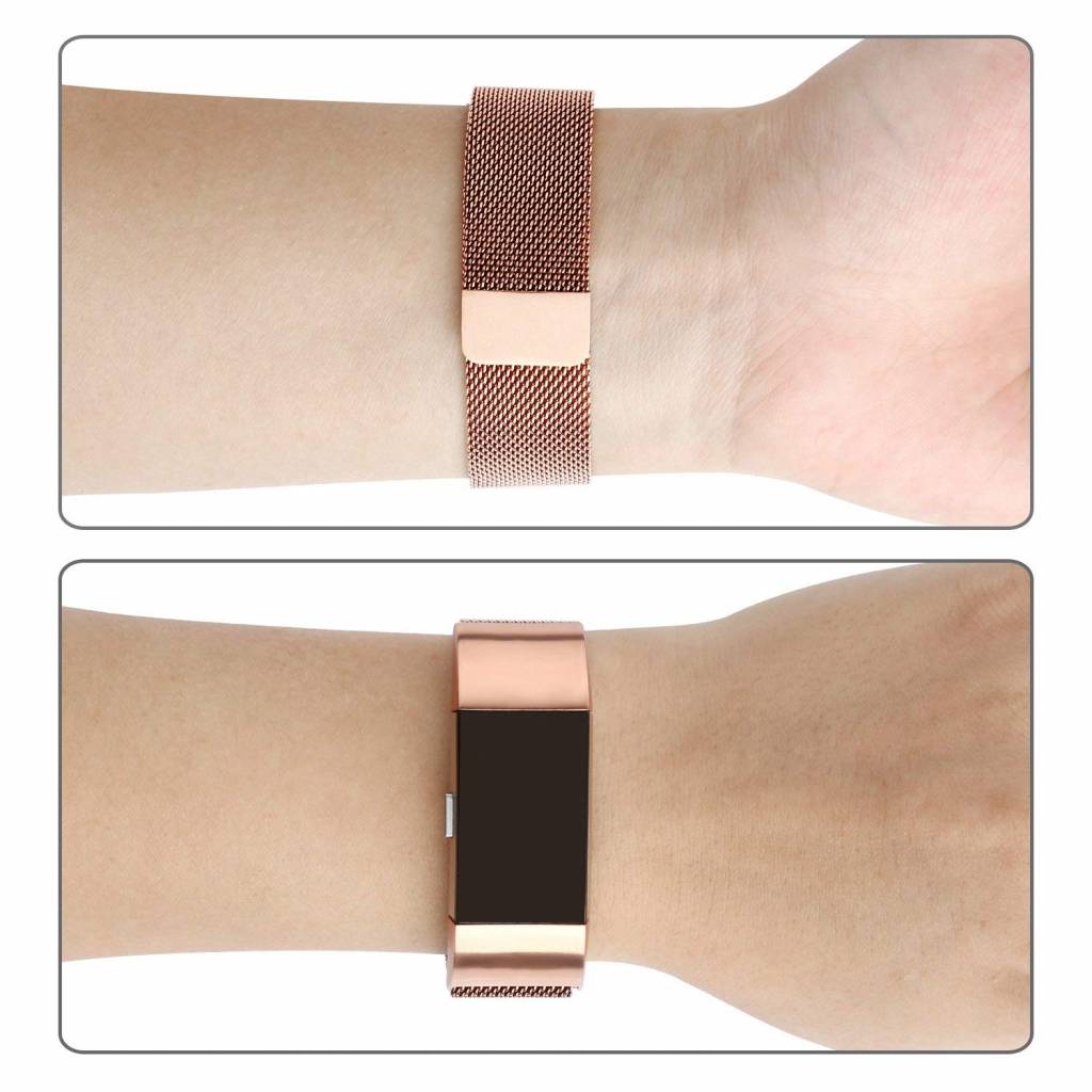 Fitbit Charge 2 Milanaise Armband - rose gold
