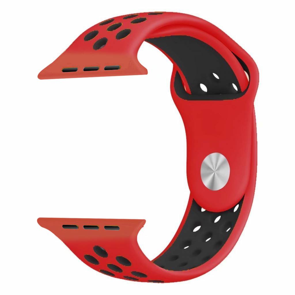 Apple Watch Doppel Sportarmband - rot schwarz